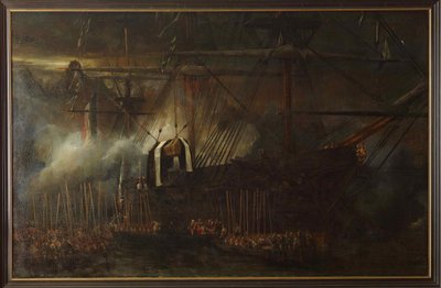 Overdracht van Napoleons as aan boord van de fregat La Belle Poule, 15 oktober 1840, 1843 door Eugene Isabey