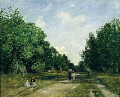 Parc Cordier in Trouville door Eugene Louis Boudin