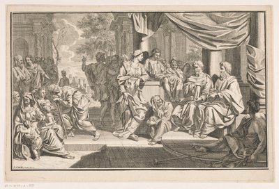 Paulus en Barnabas predikend voor de tempel door Louis Fabritius Dubourg