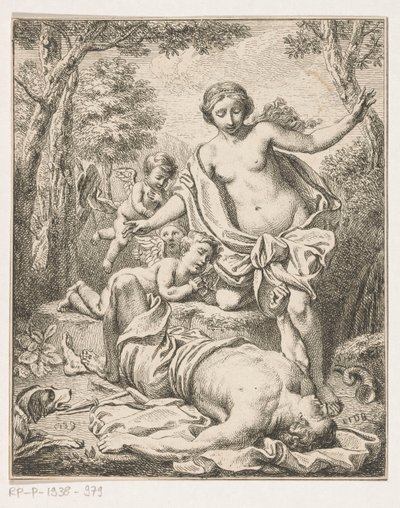 Venus en Adonis door Louis Fabritius Dubourg