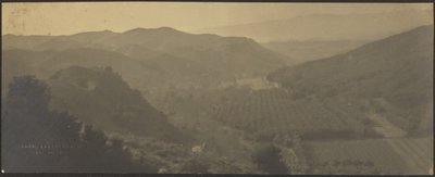 [Landschap met bergen en boerderijen]. door Louis Fleckenstein