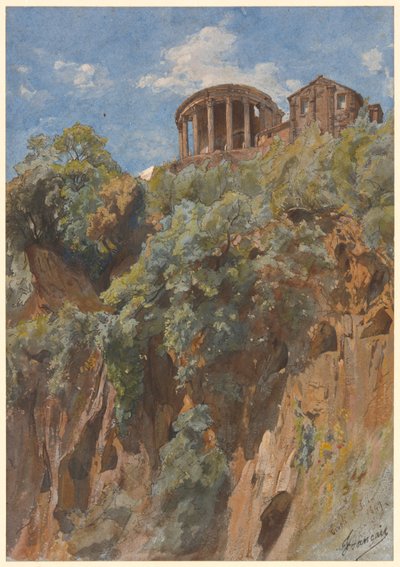 Uitzicht op de Tempel van Vesta in Tivoli door Louis Français