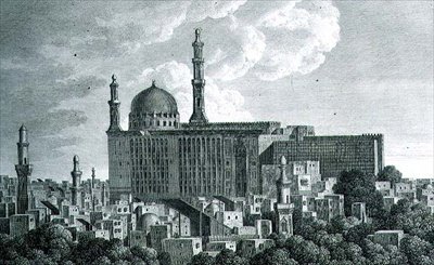 De Djami of Moskee Kathedraal van Hasan in Caïro, gegraveerd door Pierre Nicolas Ransonnette, plaat 65 uit Volume III van 