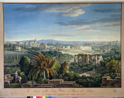 Uitzicht op de Celian Heuvel, Rome, ca. 1800 door Louis Francois Cassas
