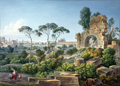 Uitzicht op de Esquilijn, Rome, ca.1800 door Louis Francois Cassas