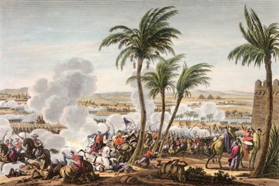 De slag bij de piramides, Egypte, 3 Thermidor, Jaar 6, 21 juli 1798 door Louis Francois Couche