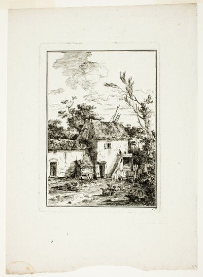 Verticaal landschap door Louis Gabriel Moreau