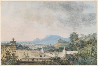 Panoramisch Uitzicht over een Terrasvormig Park door Louis Gabriel Moreau the Elder