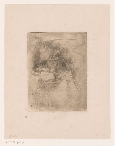 Oude man met baard leunend op een opengeslagen boek door Louis Gallait (attributed to)