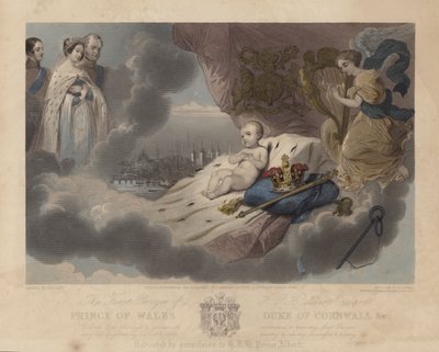 Het eerste gebed van de Prins van Wales, Prins Albert Edward, de toekomstige koning Edward VII, 1842 door Louis Gallait