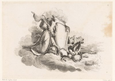 Cartouche met wapens door Louis Germain