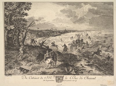 Overval op een weg na een schilderij in de collectie van de hertog van Choiseul, 1771 door Louis Germain