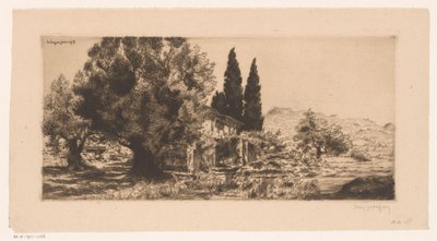Gezicht op Les Lecques te Saint-Cyr-sur-Mer door Louis Godefroy (signed by artist)