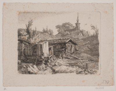 Landschap met een watermolen door Louis Gurlitt