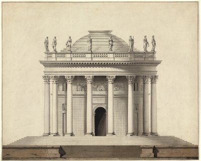 Een klassiek tempel door Louis Gustave Taraval