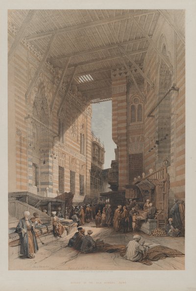 Egypte en Nubië, Deel III: Bazaar van de Zijdehandelaren, Caïro, 1848 door Louis Haghe