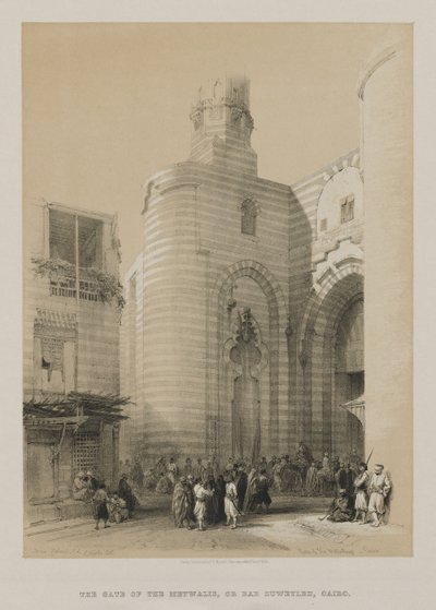 Egypte en Nubië, Deel III: Poort van de Metwaleys, Caïro, 1848 door Louis Haghe