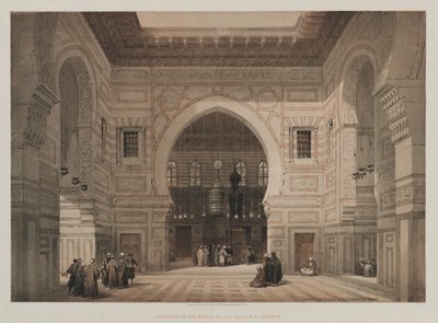 Egypte en Nubië, Volume III: Interieur van de Moskee van de Sultan El Ghoree door Louis Haghe