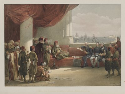 Egypte en Nubië, Deel III: Interview met de onderkoning van Egypte, in zijn paleis, Alexandrië, 1848 door Louis Haghe