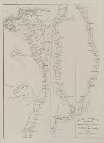 Egypte en Nubië, Deel III: Kaart ter illustratie van de schetsen van David Roberts, Esq...1849, 1849 door Louis Haghe
