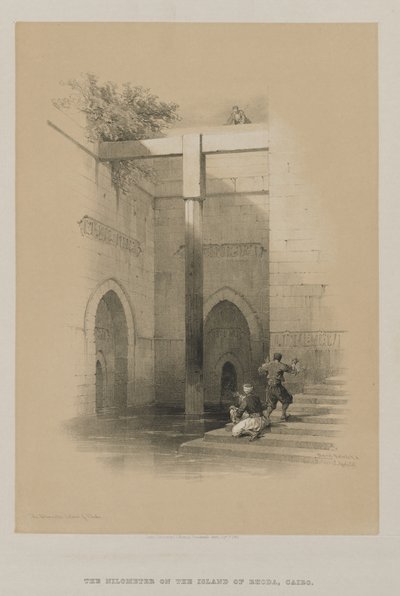 Egypte en Nubië, Deel III: De Nijlometer. Eiland Rhoda, 1849 door Louis Haghe