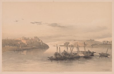Egypte en Nubië: Deel II - Nr. 28, Algemeen Uitzicht op Asouan en het Eiland Elephantine door Louis Haghe