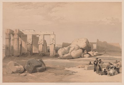 Egypte en Nubië: Deel II - Nr. 4, Fragmenten van de Grote Kolossen, bij het Memnonium door Louis Haghe