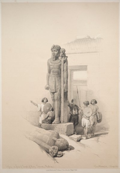 Egypte en Nubië: Deel II - Nr. 7, Kolossen bij Wady Saboua door Louis Haghe