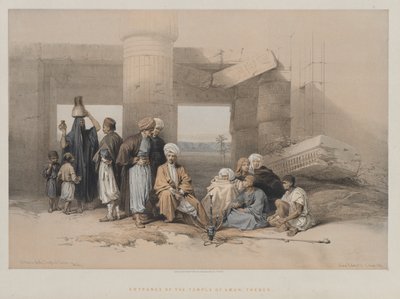 Egypte en Nubië, Deel II: Ingang van de Tempel van Amon, Thebe, 1847 door Louis Haghe