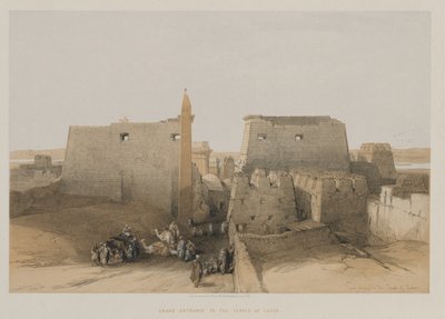 Egypte en Nubië, Deel II: Grote ingang van de Tempel van Luxor, 1848 door Louis Haghe