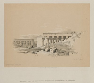 Egypte en Nubië, Deel II: Lateraal uitzicht op de tempel genaamd Het Typhonoeum in Dendera, 1848 door Louis Haghe