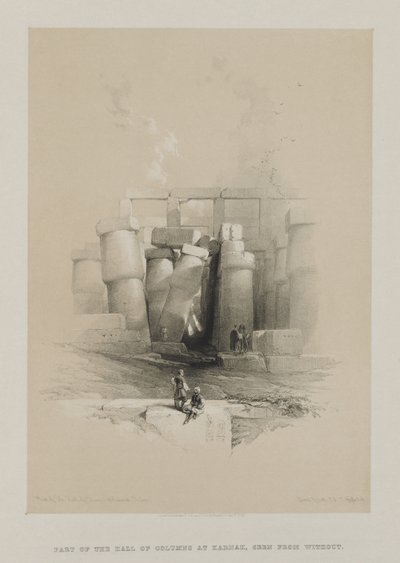 Egypte en Nubië, Deel II: Deel van de zuilenhal in Karnak, Thebe door Louis Haghe