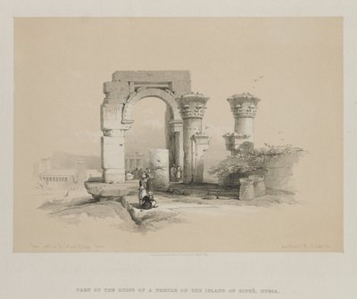 Egypte en Nubië, Deel II: Ruïnes - Tempel op het Eiland Biggeh, Nubië door Louis Haghe