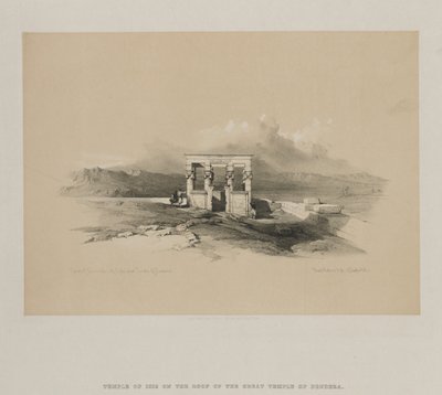 Egypte en Nubië, Deel II: Tempel van Isis op het dak van de Grote Tempel van Dendera, 1848 door Louis Haghe