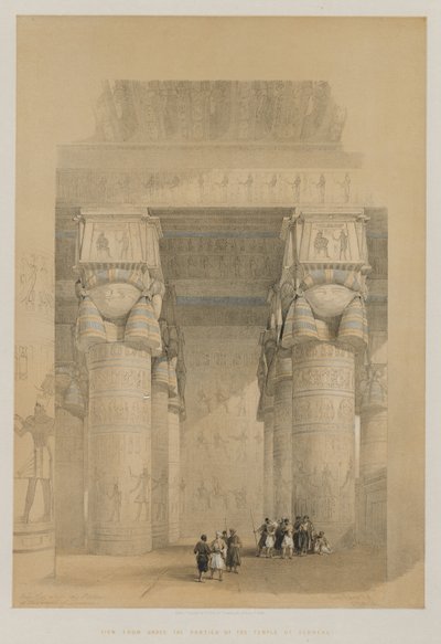 Egypte en Nubië, Deel II: Uitzicht vanuit de Portiek van de Tempel van Dendera door Louis Haghe