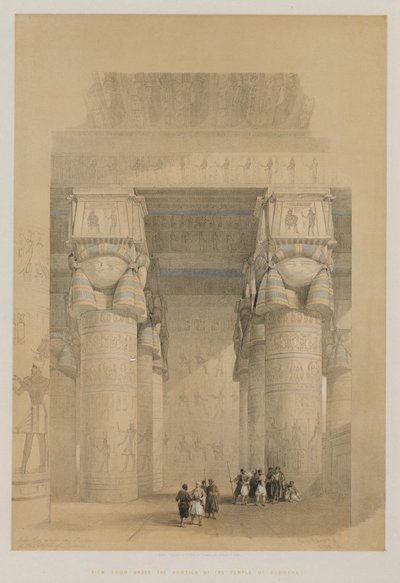 Egypte en Nubië, Deel II: Uitzicht vanaf de portiek van de Tempel van Dendera, 1849 door Louis Haghe