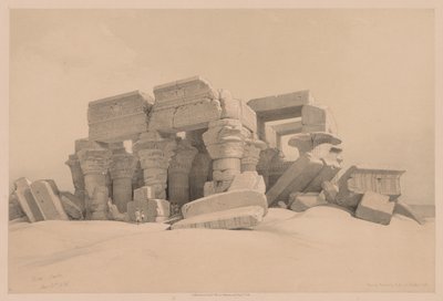 Egypte en Nubië: Deel I - Nr. 1, Nr. 2, Overblijfselen van de Portiek van de Tempel van Kom Ombo door Louis Haghe