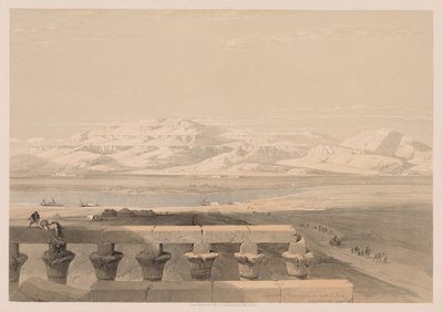 Egypte en Nubië: Deel I - Nr. 30, Libische Bergketen vanaf de Tempel van Luxor door Louis Haghe