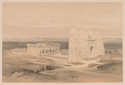Egypte en Nubië: Deel I - Nr. 34, Tempel van Edfou. Oud Appolinopolis, Opper-Egypte, 1838 door Louis Haghe