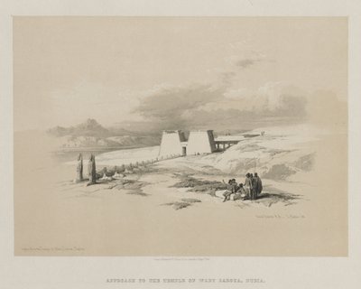 Egypte en Nubië, Deel I: Toegang tot de Tempel van Wady Saboua, Nubië, 1847 door Louis Haghe