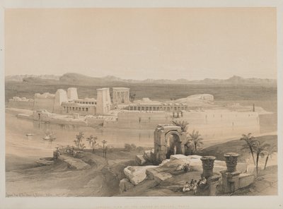Egypte en Nubië, Deel I: Algemeen Uitzicht op het Eiland Philae, Nubië door Louis Haghe