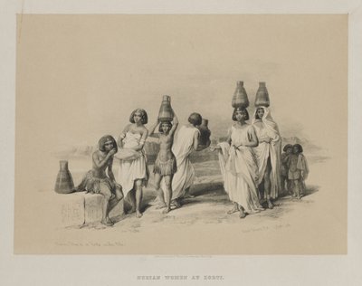 Egypte en Nubië, Deel I: Nubische vrouwen bij Kortie, aan de Nijl door Louis Haghe