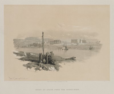 Egypte en Nubië, Deel I: Ruïnes van Luxor vanuit het Zuidwesten door Louis Haghe