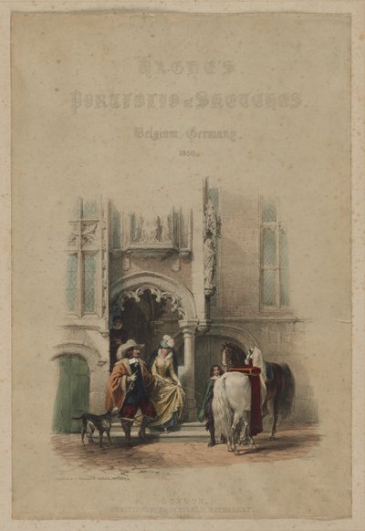 Haghes Portfolio van Schetsen. België. Duitsland, vol. III: Titelpagina, op een deur...Brugge door Louis Haghe