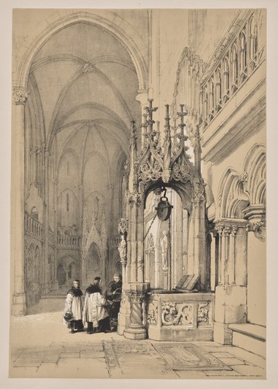 Schetsen in België en Duitsland, Eerste Serie, De Heilige Bron in de Kathedraal van Ratisbon door Louis Haghe