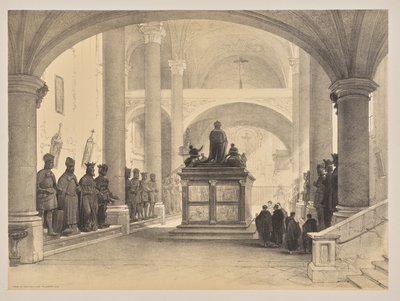 Schetsen in België en Duitsland, Eerste Serie, Graf van Maximiliaan I, Innsbruck door Louis Haghe