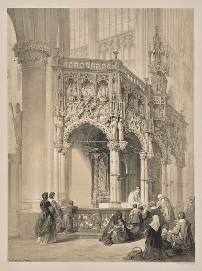 Schetsen in België en Duitsland, Tweede Serie: Nr. 17 - Schermen in Lierre door Louis Haghe