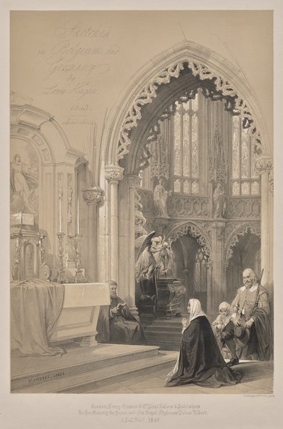 Schetsen in België en Duitsland, Tweede Serie: Nr. 1 - Titelpagina - St. Jacques, Luik door Louis Haghe