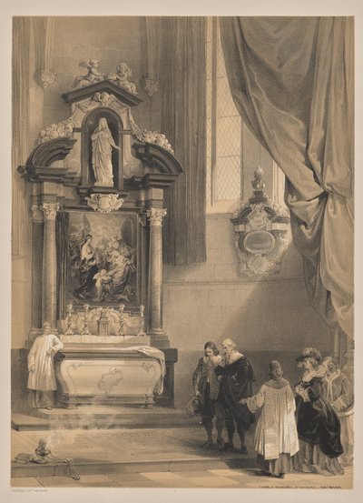 Schetsen in België en Duitsland, Tweede Serie: Nr. 26 - Graf van Rubens, St. Jacques, Antwerpen door Louis Haghe