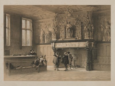 Schetsen in België en Duitsland, Deel I: Hal van Justitie van de Magistraten du Franc, Brugge, 1840 door Louis Haghe